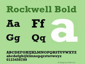 Rockwell Bold 4 Font Sample