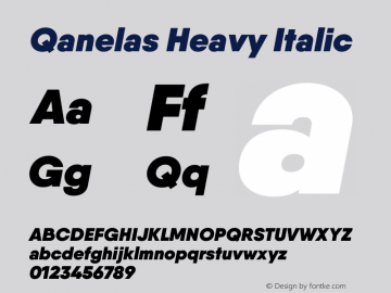 Qanelas-HeavyItalic Version 1.000;PS 001.000;hotconv 1.0.88;makeotf.lib2.5.64775图片样张