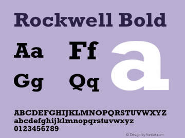 Rockwell Bold 001.000 Font Sample