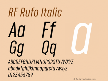 RF Rufo Italic Version 1.000图片样张