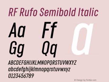 RF Rufo Semibold Italic Version 1.000图片样张