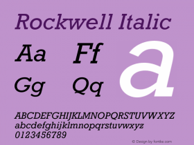 Rockwell Italic 4图片样张