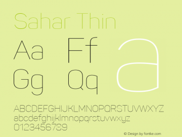 Sahar Thin Version 1.000图片样张