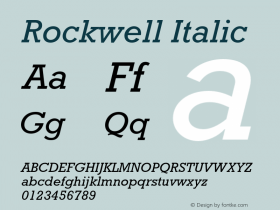 Rockwell Italic 001.000图片样张