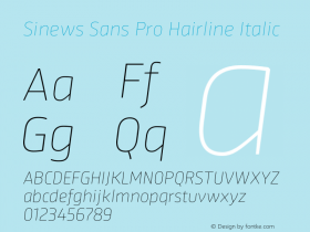 SinewsSansPro-HairlineItalic Version 2.000图片样张