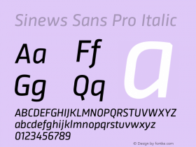 SinewsSansPro-Italic Version 2.000图片样张