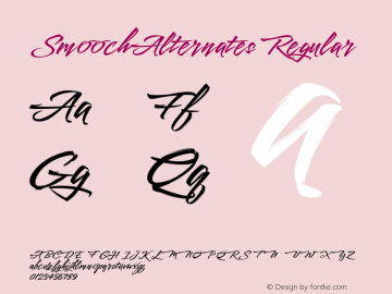 SmoochAlternates-Regular Version 1.00 2016图片样张