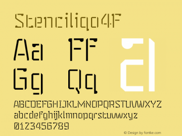 ☞Stenciliqo 4F 1.0;com.myfonts.4thfebruary.stenciliqo-4f.regular.wfkit2.3kRW图片样张