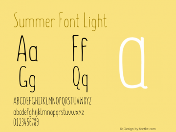 Summer Font Light Version 1.10 May 28, 2015图片样张