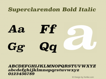 SuperclarendonRg-BoldItalic Version 2.002图片样张