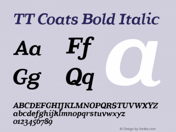 TTCoats-BoldItalic Version 1.000图片样张