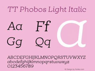 TTPhobos-LightItalic Version 1.0 | wf-rip DC20180415图片样张