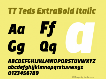 TT Teds ExtraBold Italic Version 1.000; ttfautohint (v1.5)图片样张