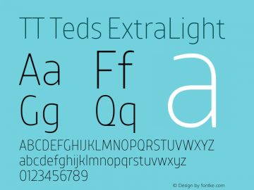TT Teds ExtraLight Version 1.000; ttfautohint (v1.5)图片样张