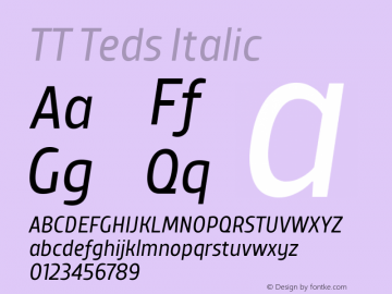 TT Teds Italic Version 1.000; ttfautohint (v1.5)图片样张