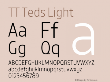 TT Teds Light Version 1.000; ttfautohint (v1.5)图片样张