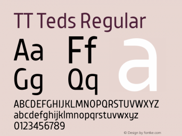 TT Teds Regular Version 1.000; ttfautohint (v1.5)图片样张