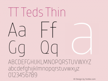 TT Teds Thin Version 1.000; ttfautohint (v1.5)图片样张
