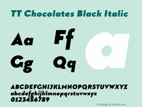 TTChocolates-BlackItalic Version 1.000图片样张