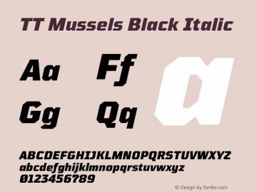 TTMussels-BlackItalic Version 1.000图片样张