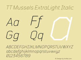 TT Mussels ExtraLight Italic Version 1.000图片样张