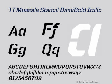 TT Mussels Stencil DemBd Ita Version 1.000图片样张