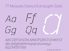 TTMusselsStencil-ExtLtIta Version 1.000图片样张