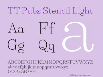 TTPubsStencil-Light Version 1.000图片样张