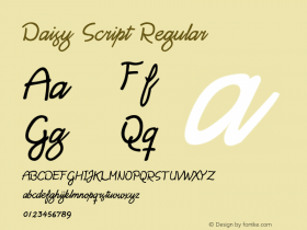 Daisy Script Regular Version 1.0 Font Sample