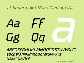 TTSupermolotNeue-MediumItalic Version 1.000图片样张