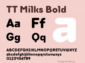 TT Milks Bold Version 1.000; ttfautohint (v1.5) -l 8 -r 50 -G 0 -x 0 -D latn -f cyrl -m 