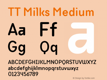 TT Milks Medium Version 1.000; ttfautohint (v1.5) -l 8 -r 50 -G 0 -x 0 -D latn -f cyrl -m 