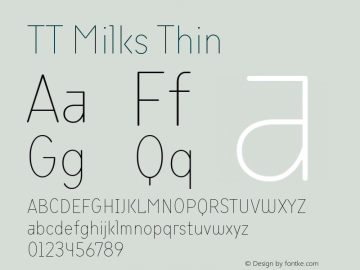 TT Milks Thin Version 1.000; ttfautohint (v1.5) -l 8 -r 50 -G 0 -x 0 -D latn -f cyrl -m 