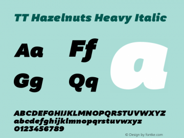 TTHazelnuts-HeavyItalic Version 1.000图片样张