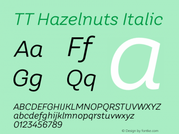 TTHazelnuts-Italic Version 1.000图片样张