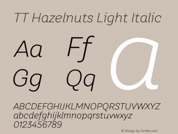 TTHazelnuts-LightItalic Version 1.000图片样张