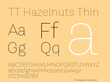 TTHazelnuts-Thin Version 1.000图片样张