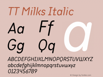 TTMilks-Italic Version 1.000图片样张