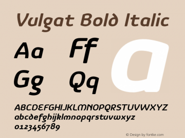 Vulgat-BoldItalic Version 1.000图片样张