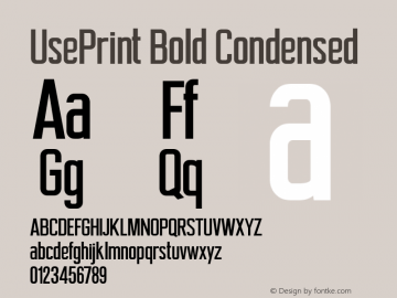 UsePrint Bold Condensed Version 1.000图片样张