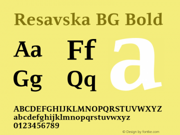 Resavska BG Bold Version 1.000;PS 001.000;Core 1.0.38图片样张