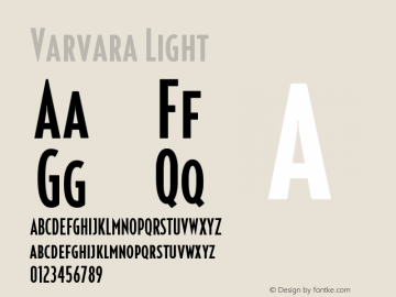 Varvara-Light Version 1.000;com.myfonts.easy.tegetype.varvara.light.wfkit2.version.4JuU图片样张