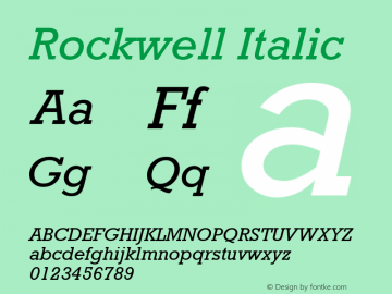 Rockwell Italic Version 1.00图片样张