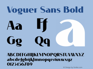 Voguer Sans Bold Version 1.00 May 6, 2018, initial release图片样张