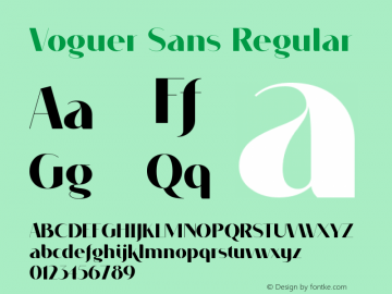 Voguer Sans Version 1.00 May 6, 2018, initial release图片样张