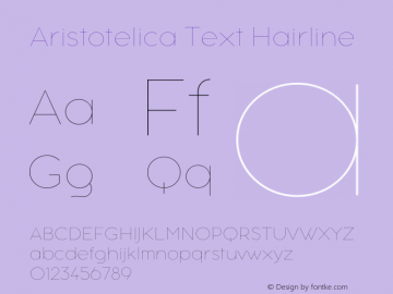 Aristotelica Text Hairline Version 1.000图片样张