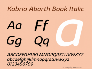 Kabrio Abarth Book Italic Version 1.000图片样张