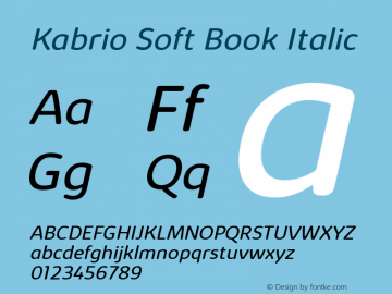 Kabrio Soft Book Italic Version 1.000图片样张