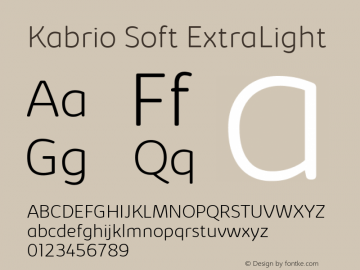 Kabrio Soft ExtraLight Version 1.000图片样张