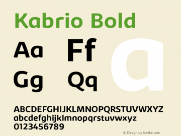 Kabrio-Bold Version 1.000图片样张